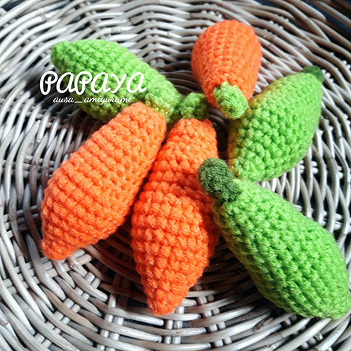 Papaya amigurumi – Thai pattern