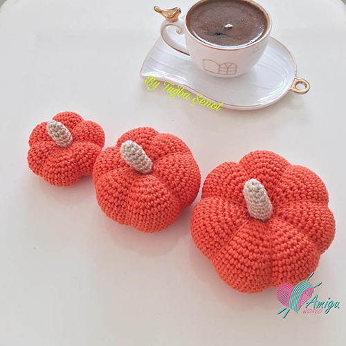 Amigurumi Pumpkin crochet 3 sizes – Turkish Pattern