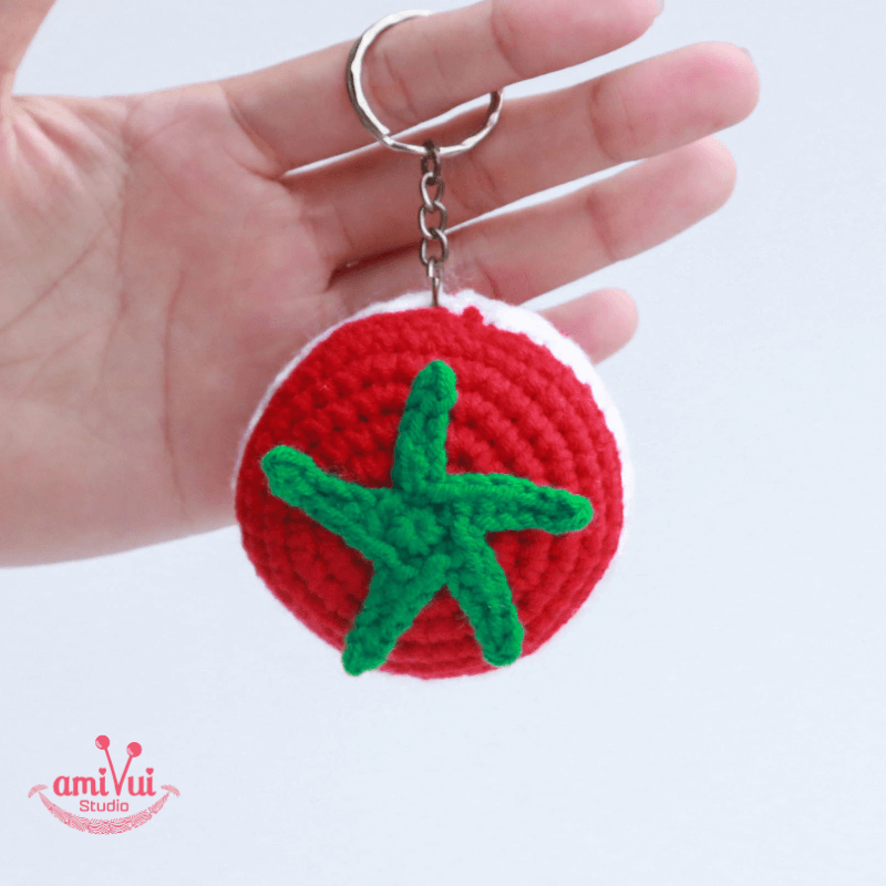 Amigurumi Tomato Keychain Crochet Pattern for Beginners