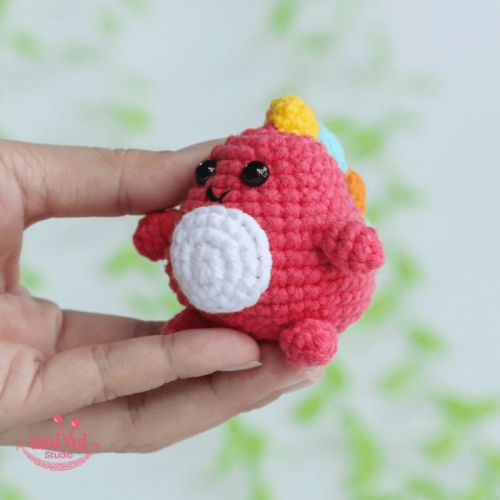 Crochet mini Dinosaur amigurumi free pattern Amivui Studio