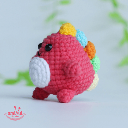 Crochet mini Dinosaur amigurumi free pattern Amivui Studio