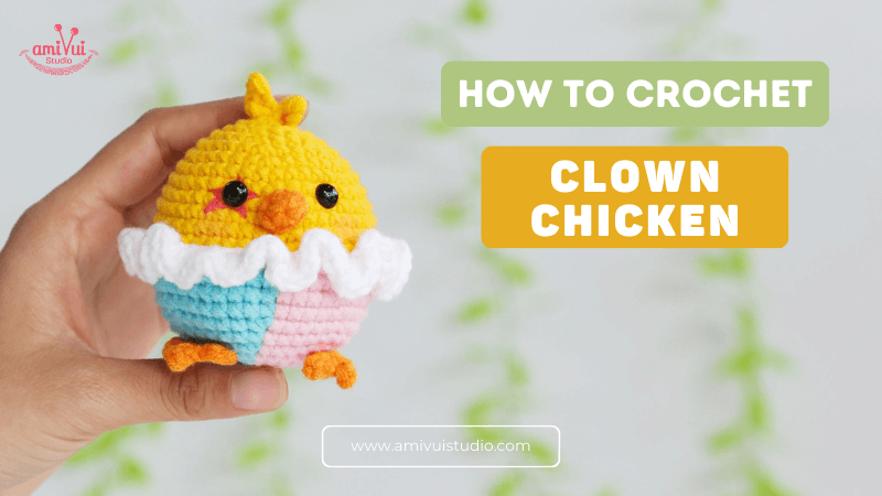 Amigurumi Chicken in Clown Outfit Free Crochet Tutorial