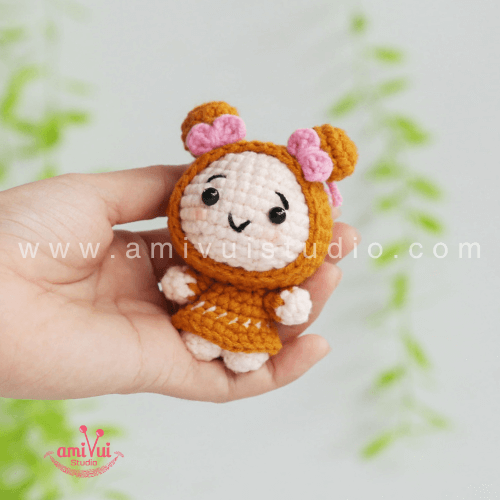 Tiny cute monkey amigurumi Free crochet pattern