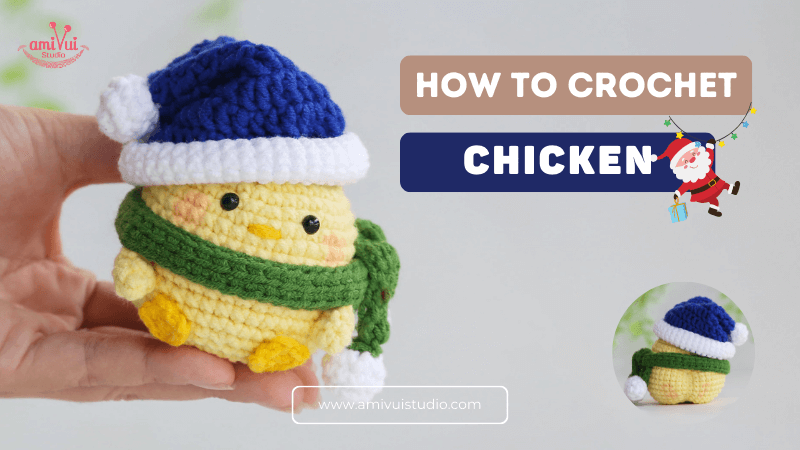 Christmas Chicken Amigurumi Crochet Pattern Free Tutorial