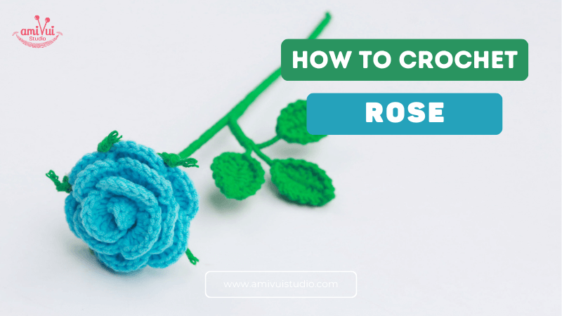 Rose flower amigurumi crochet pattern Free tutorial