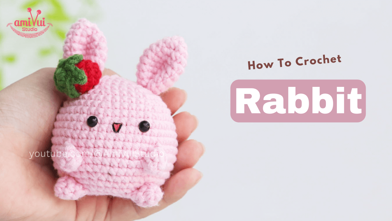 Pink bunny amigurumi free crochet tutorial