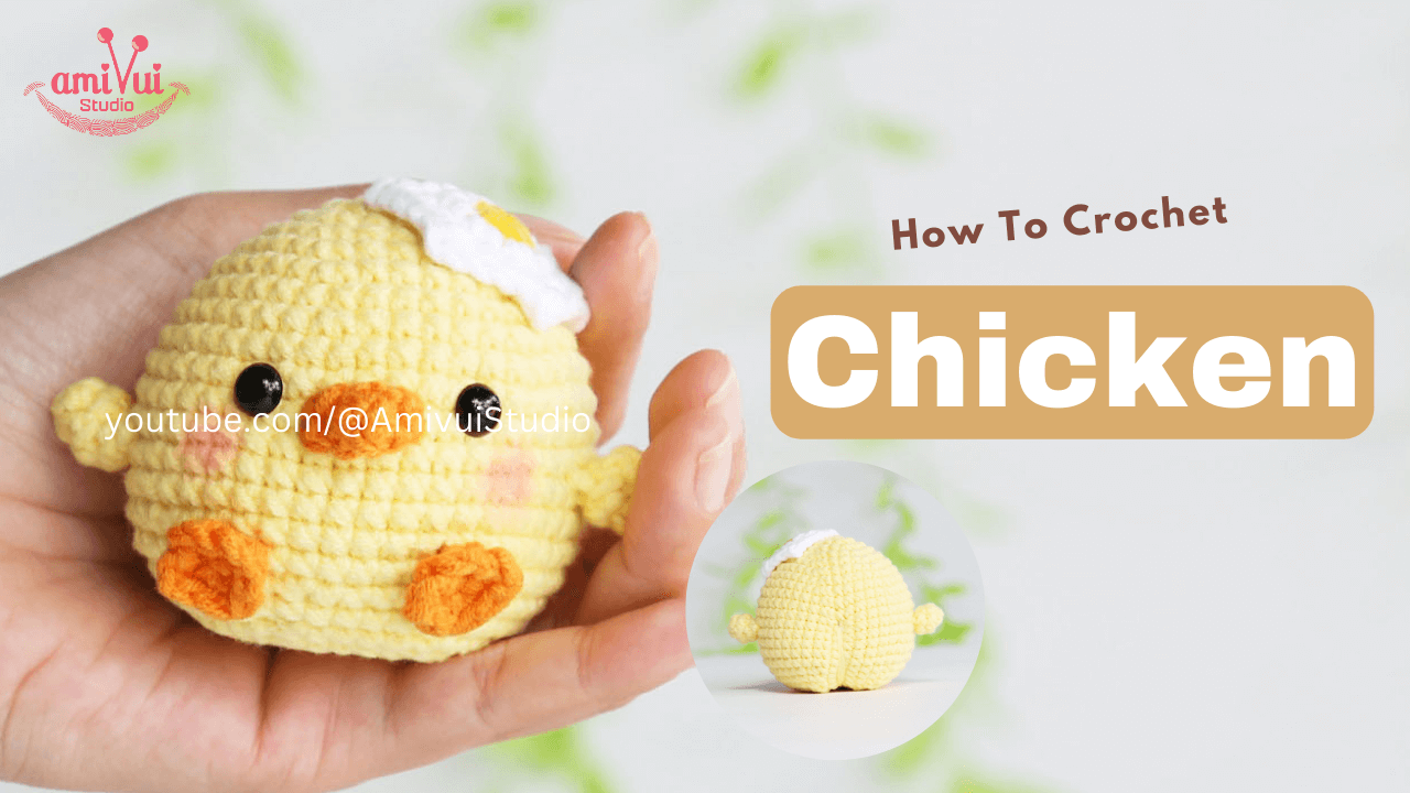Free chubby amigurumi chicken keychain crochet tutorial