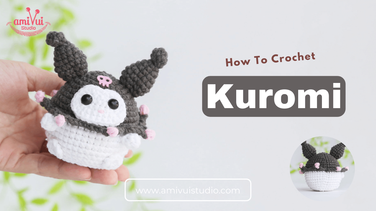Kuromi character amigurumi free crochet tutorial