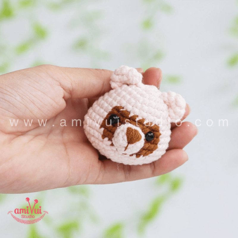 Crochet Panda Bear keychain - Free Amigurumi Pattern by AmivuiStudio