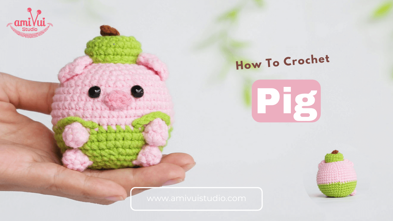Amigurumi chubby Pig free step-by-step crochet tutorial