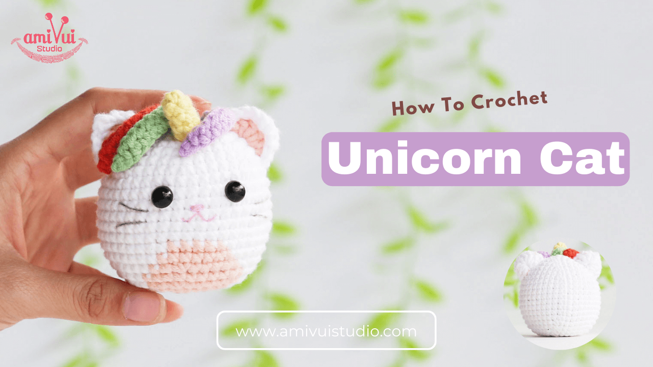 Free chubby amigurumi unicorn cat crochet tutorial
