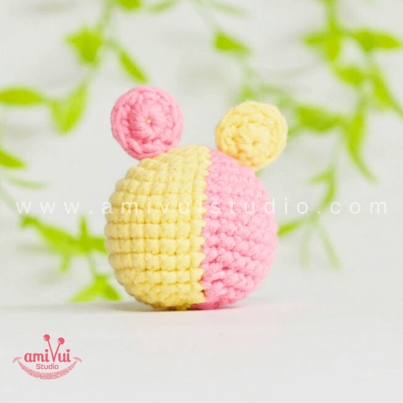 Crochet Tiny Colorful Bear keychain - Free Amigurumi Pattern by AmivuiStudio