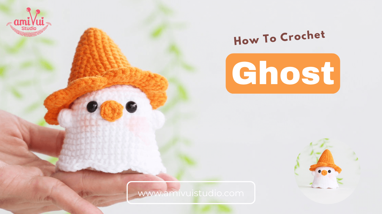 Amigurumi Ghost with Witch hat free crochet pattern