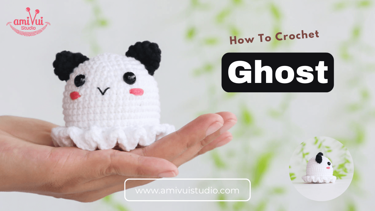 How to crochet Ghost with cat ears amigurumi for Halloween