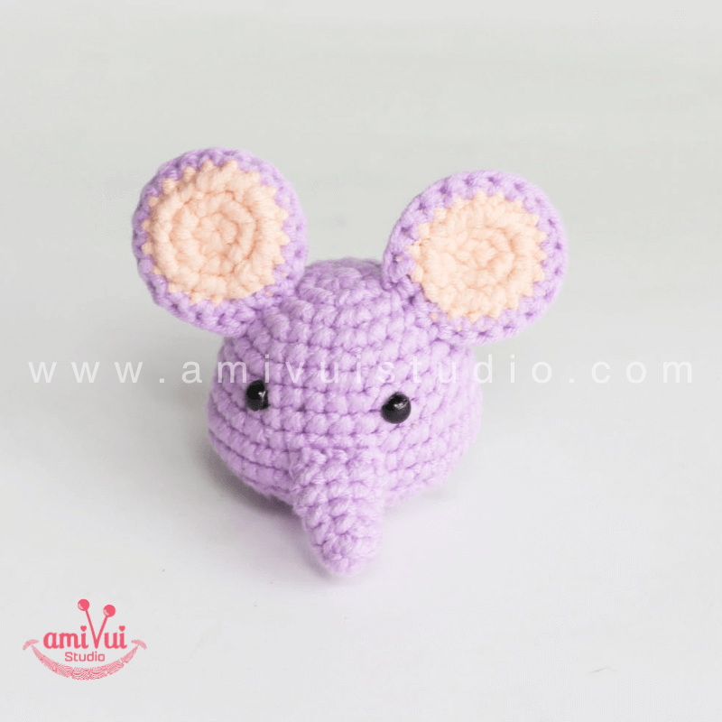 Crochet Elephant keychain - Free Amigurumi Pattern by AmivuiStudio